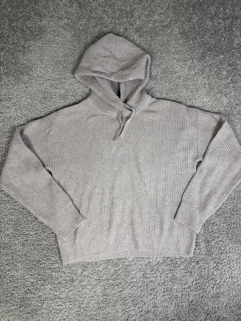 Gap Hoodie Womens S Tall Brown Pullover Knit Hooded Relaxed Fit Raglan Sleeve